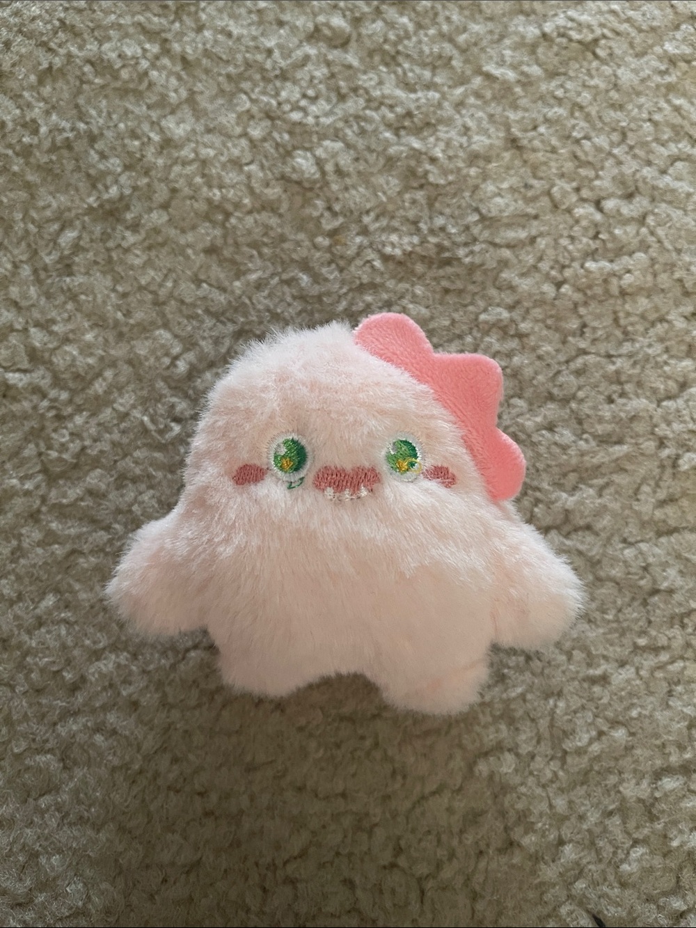 Pink monster Dino pin plush